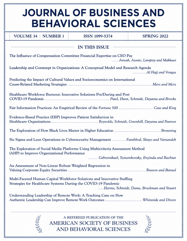 Journal of Business and Educational Leadership cover